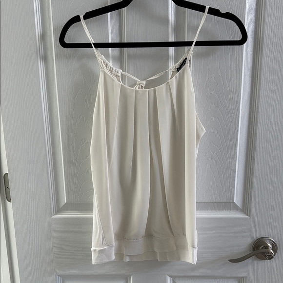 Express Tops - Express Cream Pleated Camisole Relaxed Fit